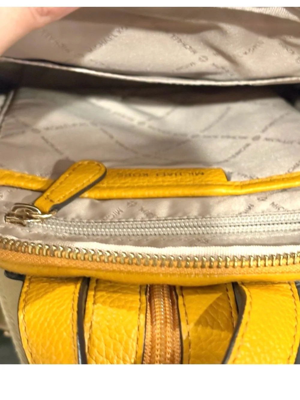 Michael Kors Mustard Yellow Pebbled Leather Mini Backpack